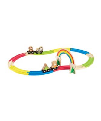 wooden animal train set