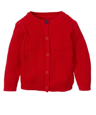 Red cardigan sweater for toddler girl