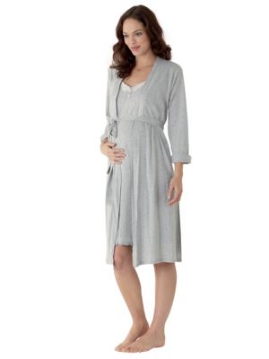 fleece maternity robe