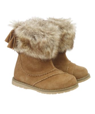 leather boots fur
