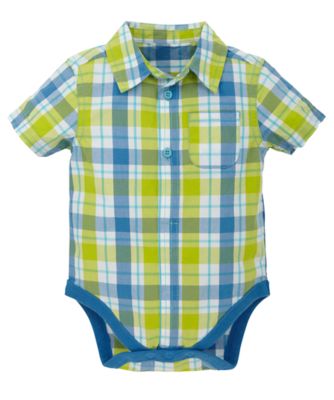 baby checked shirt bodysuit