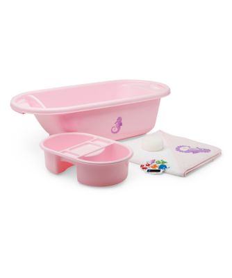 pink baby bath set