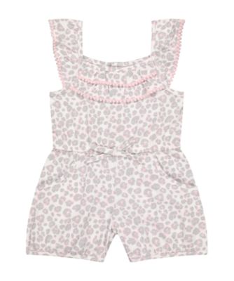 white leopard print playsuit