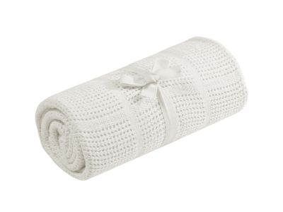 Mothercare Crib Or Moses Basket Cellular Cotton Blanket Cream