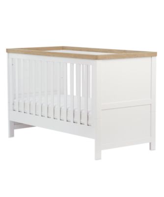 white and oak cot bed