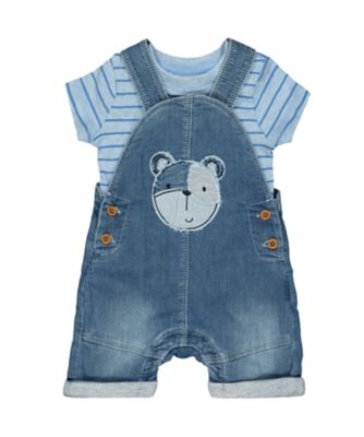 my first bear denim bibshorts and bodysuit set review