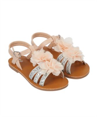 corsage flower glitter silver sandals review