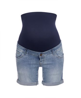 light-wash denim maternity shorts review