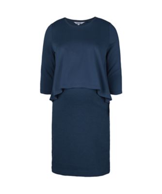 navy ponte double-layer nursing dress review