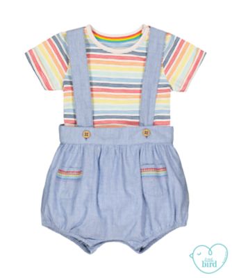 little bird chambray shorts and stripe bodysuit review