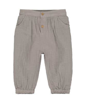 grey woven trousers review