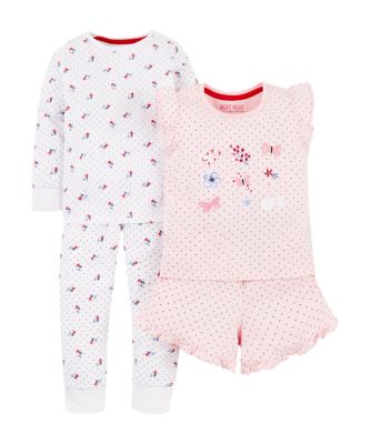 floral white and butterfly pink pyjamas 2 pack review