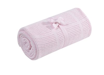 mothercare crib or moses basket cellular cotton blanket- pink review