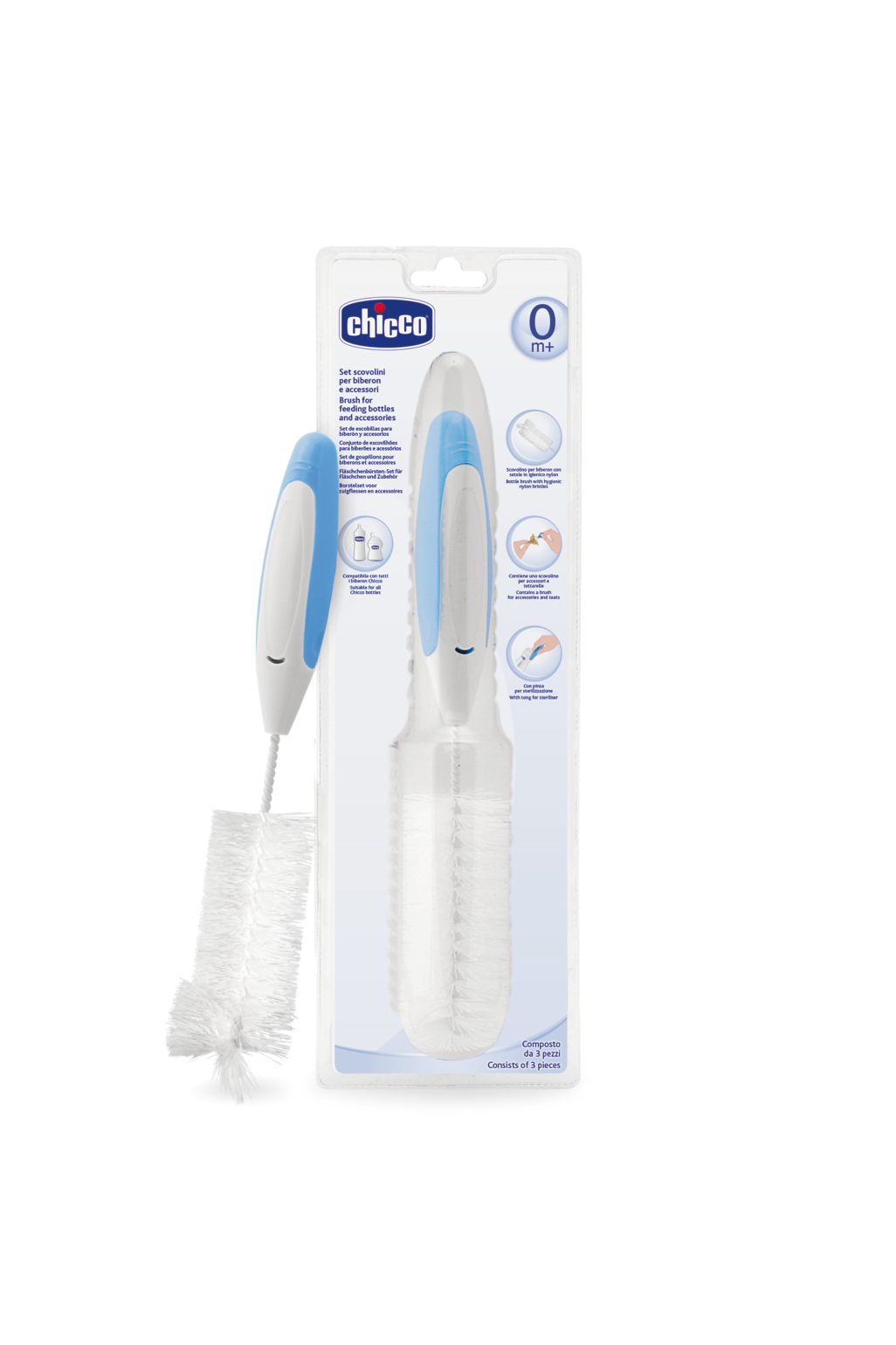 Set Perie Chicco pentru Spălarea Rapidă a Biberonului