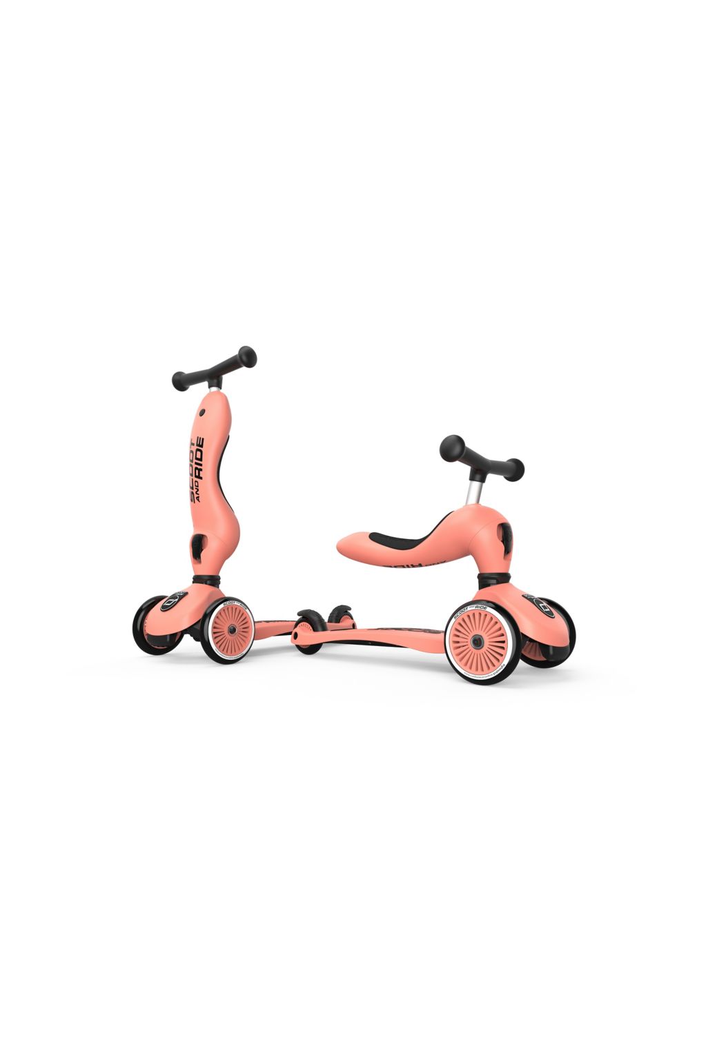 Scoot and Ride Highwaykick 1 2 in1 kickboard with seat - peach
