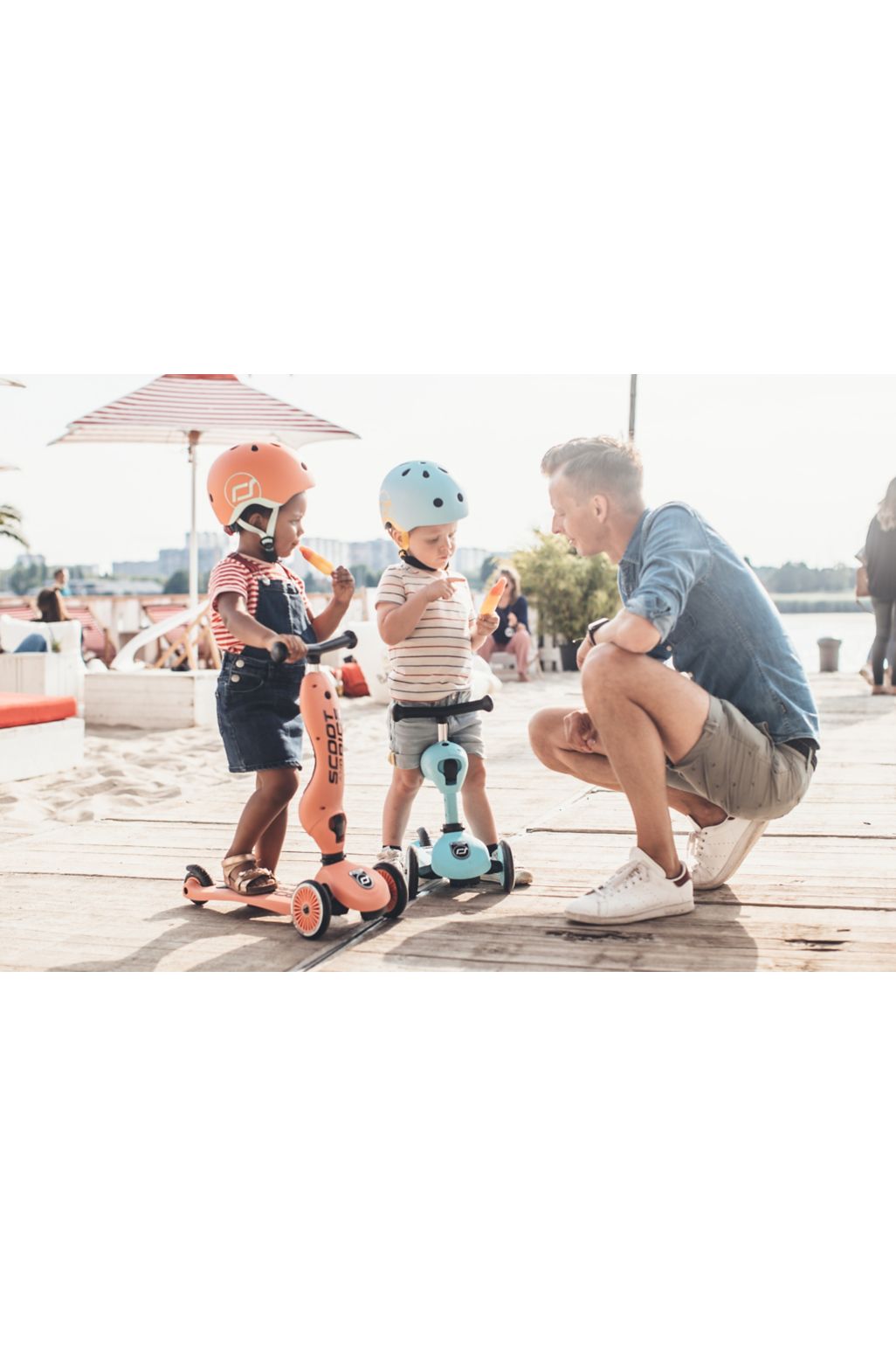 Scoot and Ride Highwaykick 1 2 in1 kickboard with seat - peach