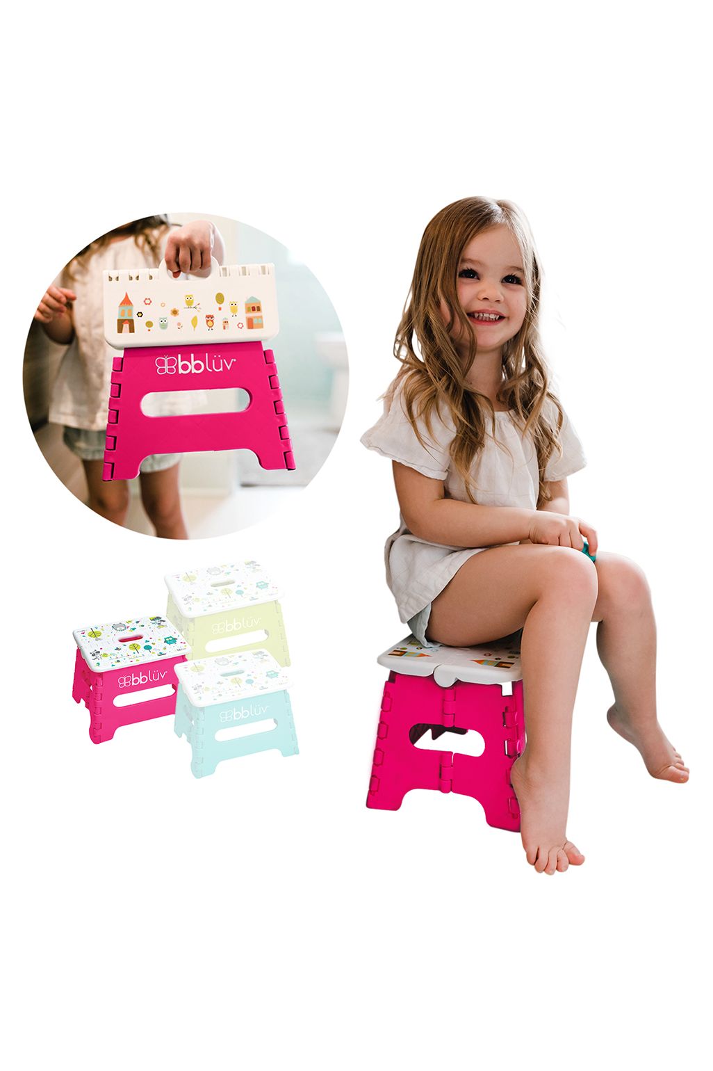 Bblüv Stëp Foldable step stool - pink