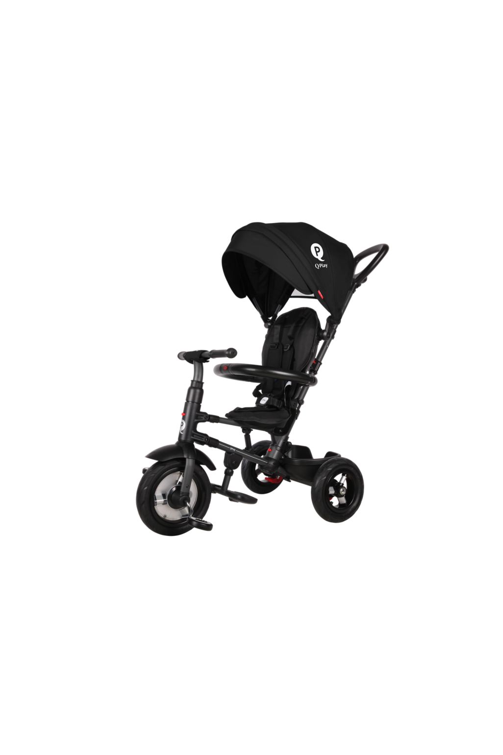 QPlay Rito Rubber Wheels Foldable Tricycle black bikes