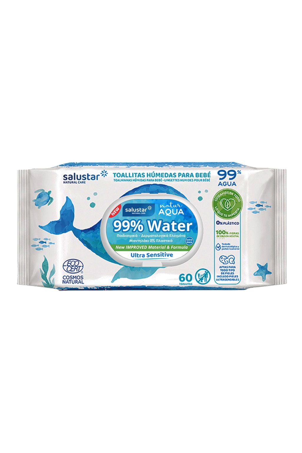 Șervețele umede Salustar Aqua Baby x60 - Eco Cert