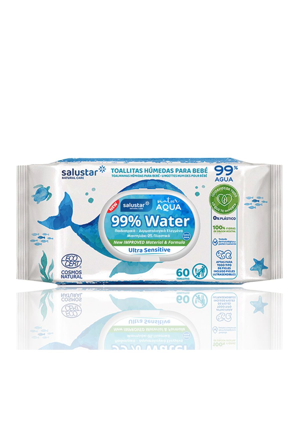 Șervețele umede Salustar Aqua Baby x60 - Eco Cert