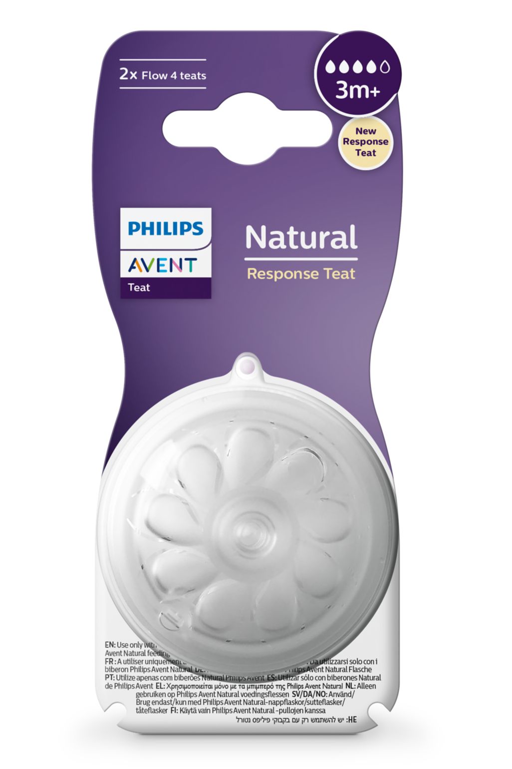 Avent Natural Response Tetină 3+m Flux 4 - pachet de două