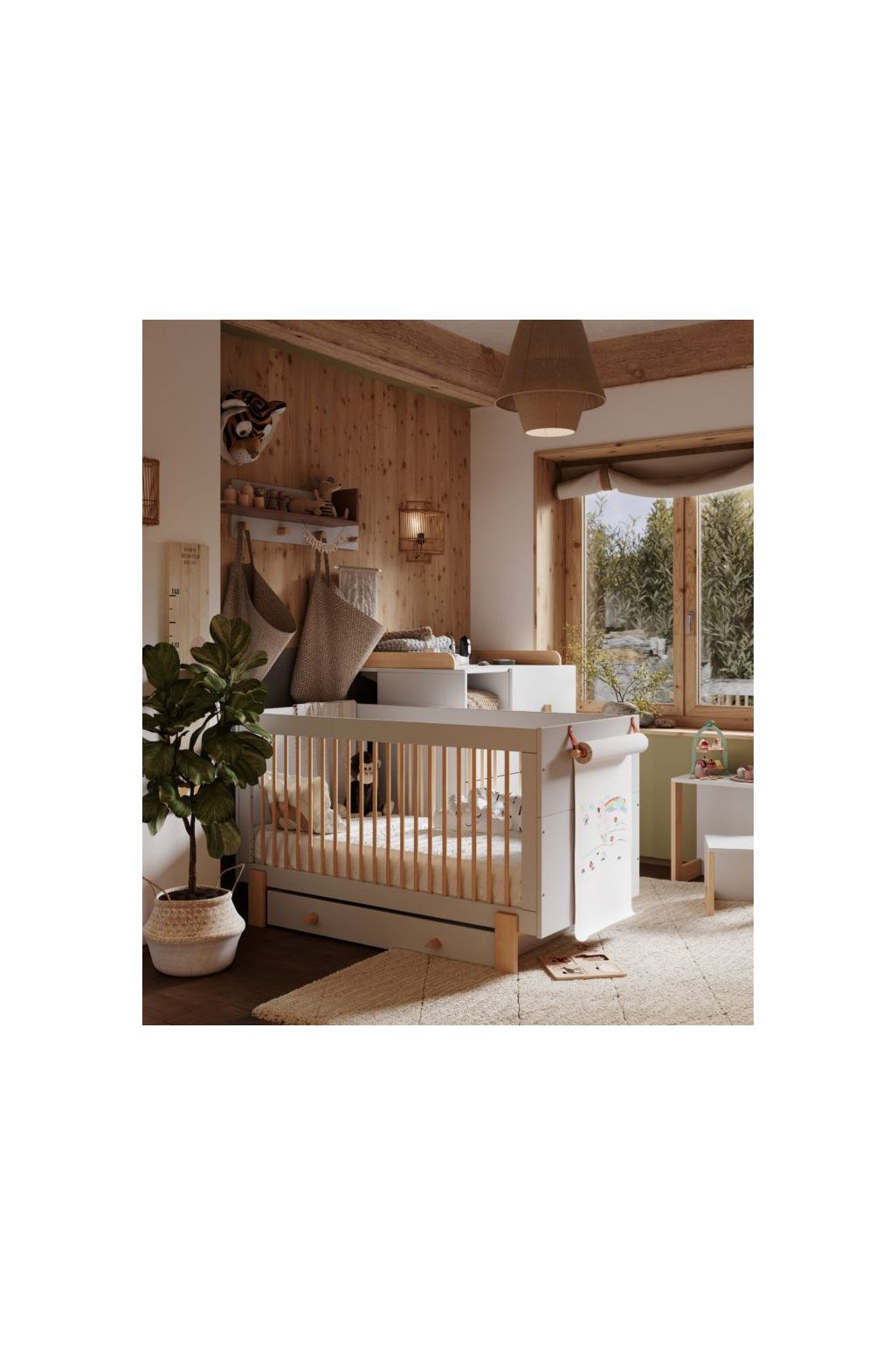 Pinio Cube Cot Bed 140 x 70 light grey cotbeds