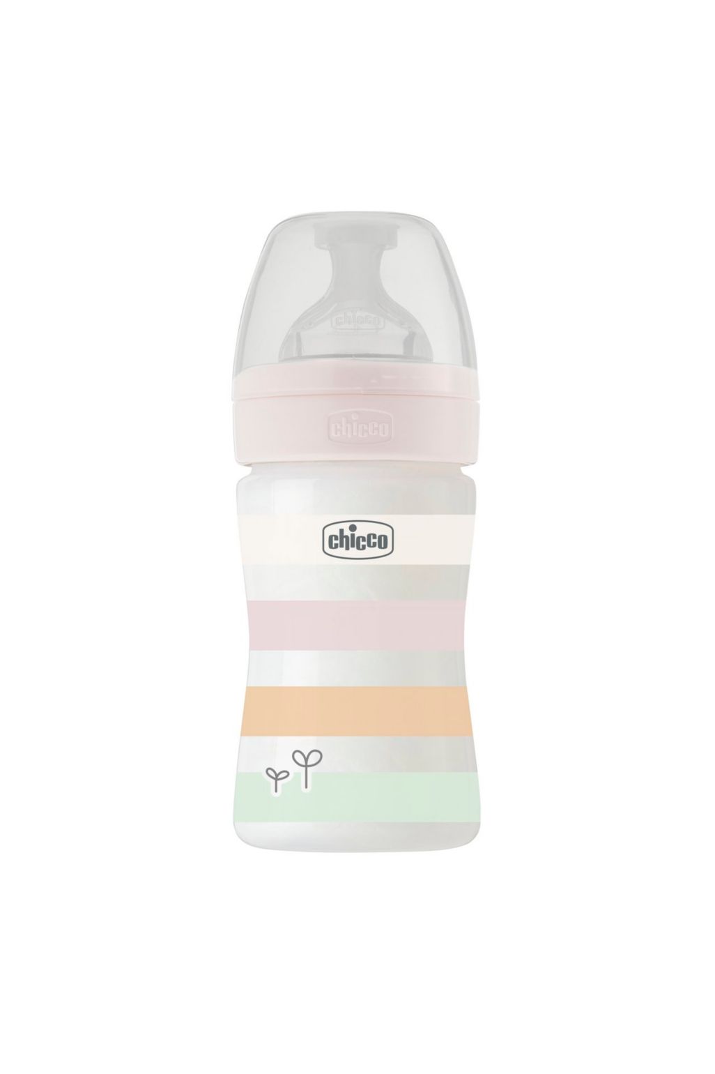 Chicco Well Being Plastic Bottle Silicone 0m+ 150 ml - pink