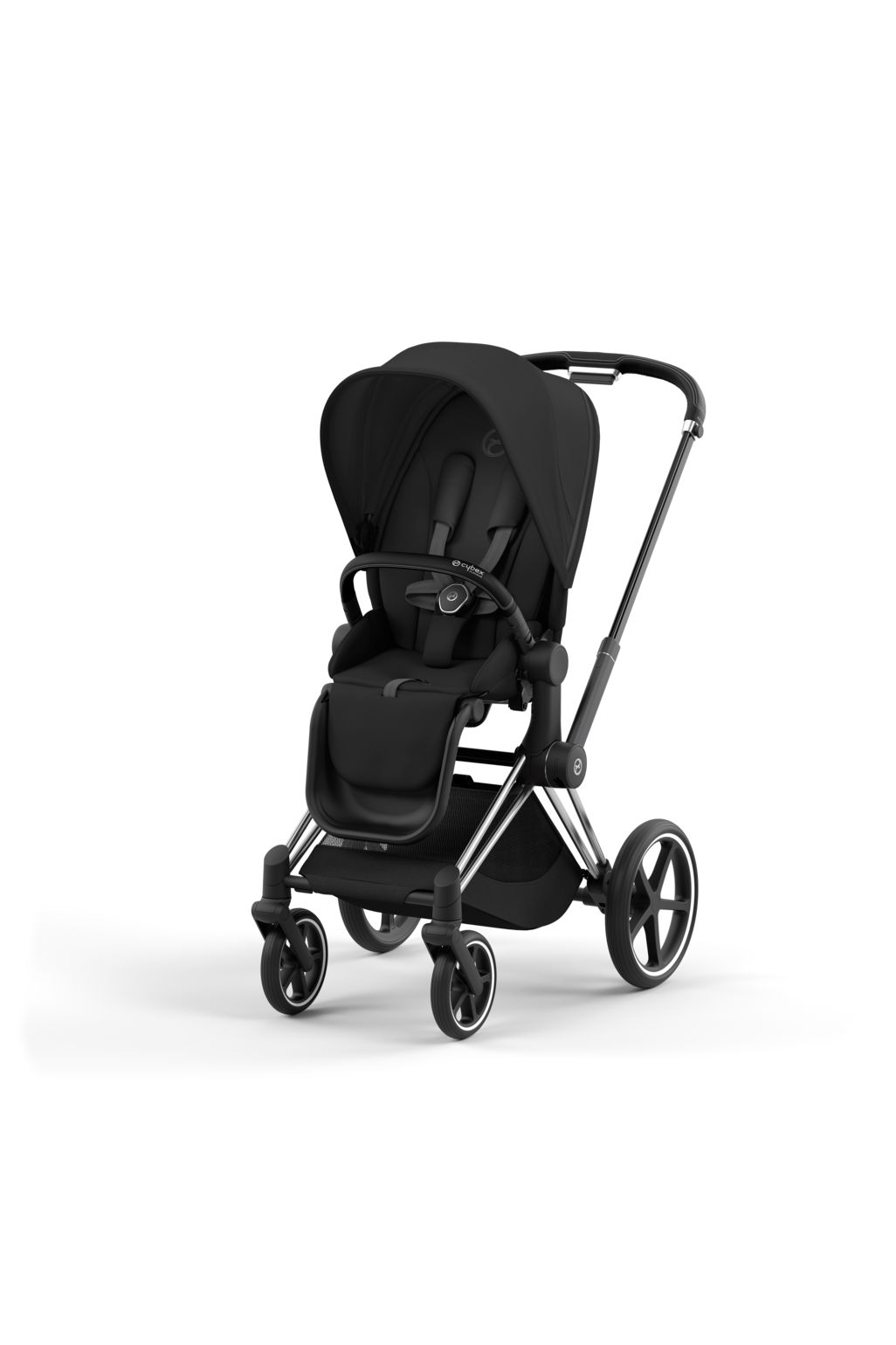 Cybex Priam Stroller Set chrome black frame sepia black fabrics travel systems