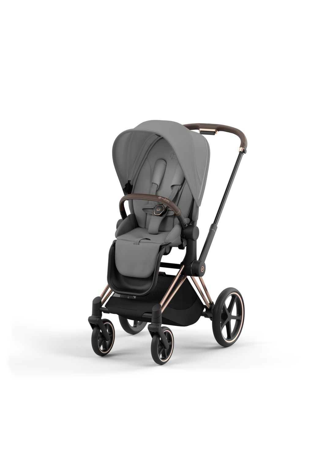 Cybex Priam Stroller Set rosegold frame mirage grey fabrics travel systems