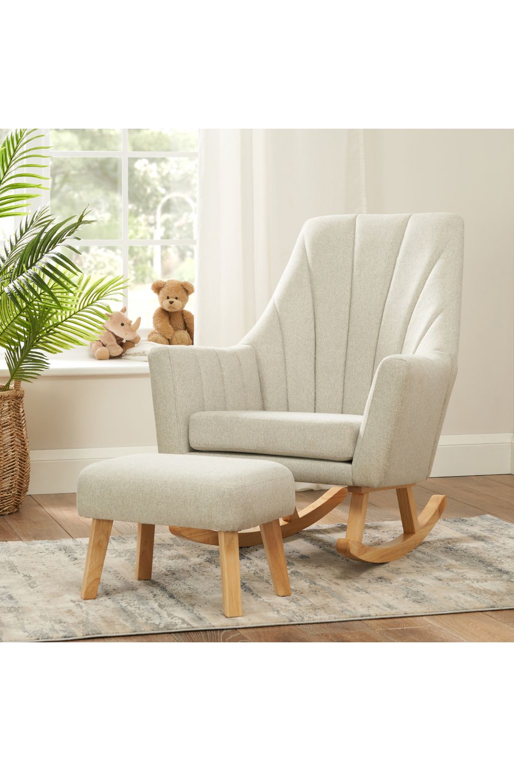 Set Scaun Balansoar & Taburet Tutti Bambini Jonah - pietriș