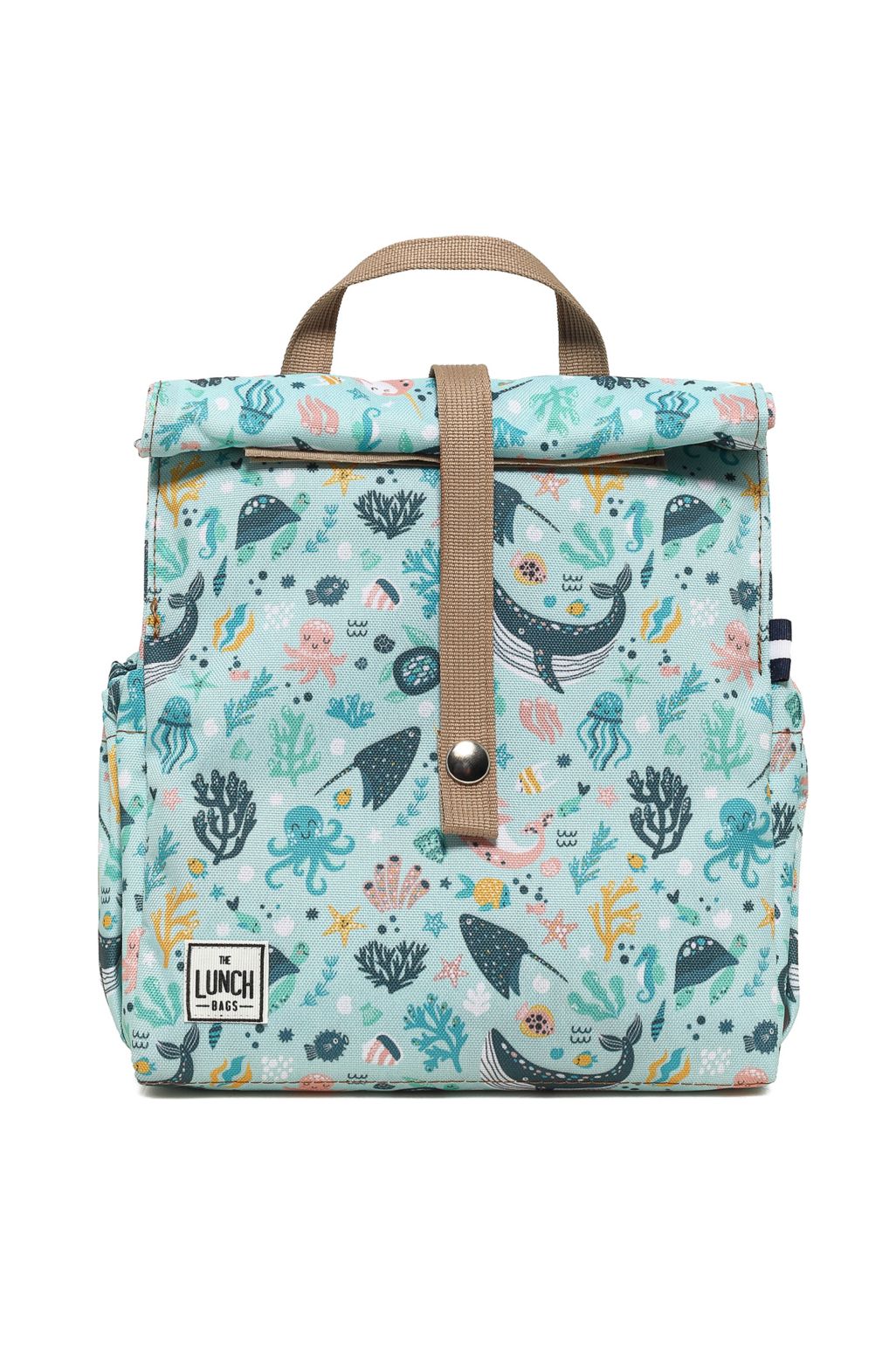 The Lunch Bags Original Kids Version Lunch Bag ocean with beige strap lunchbags