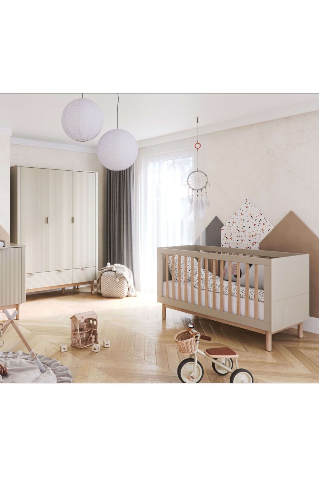 Pat de Copii Pinio Miloo 70x140 cm - champagne