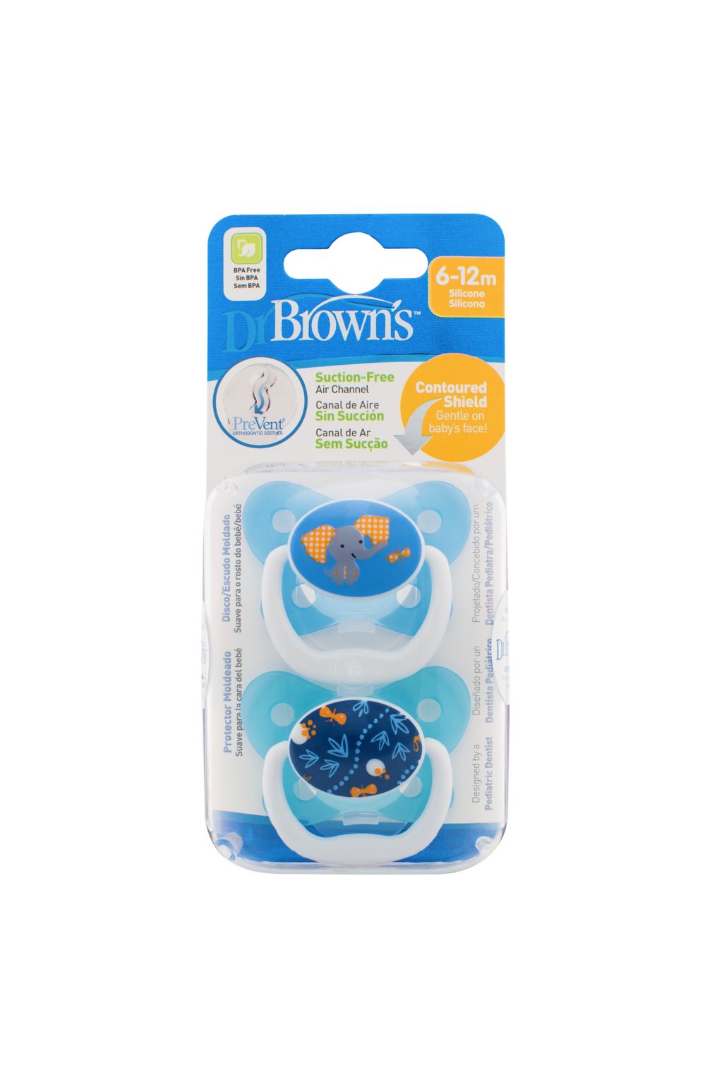 Dr. Brown's PreVent butterfly shield pacifier stage 2 - blue ( 2 pack)