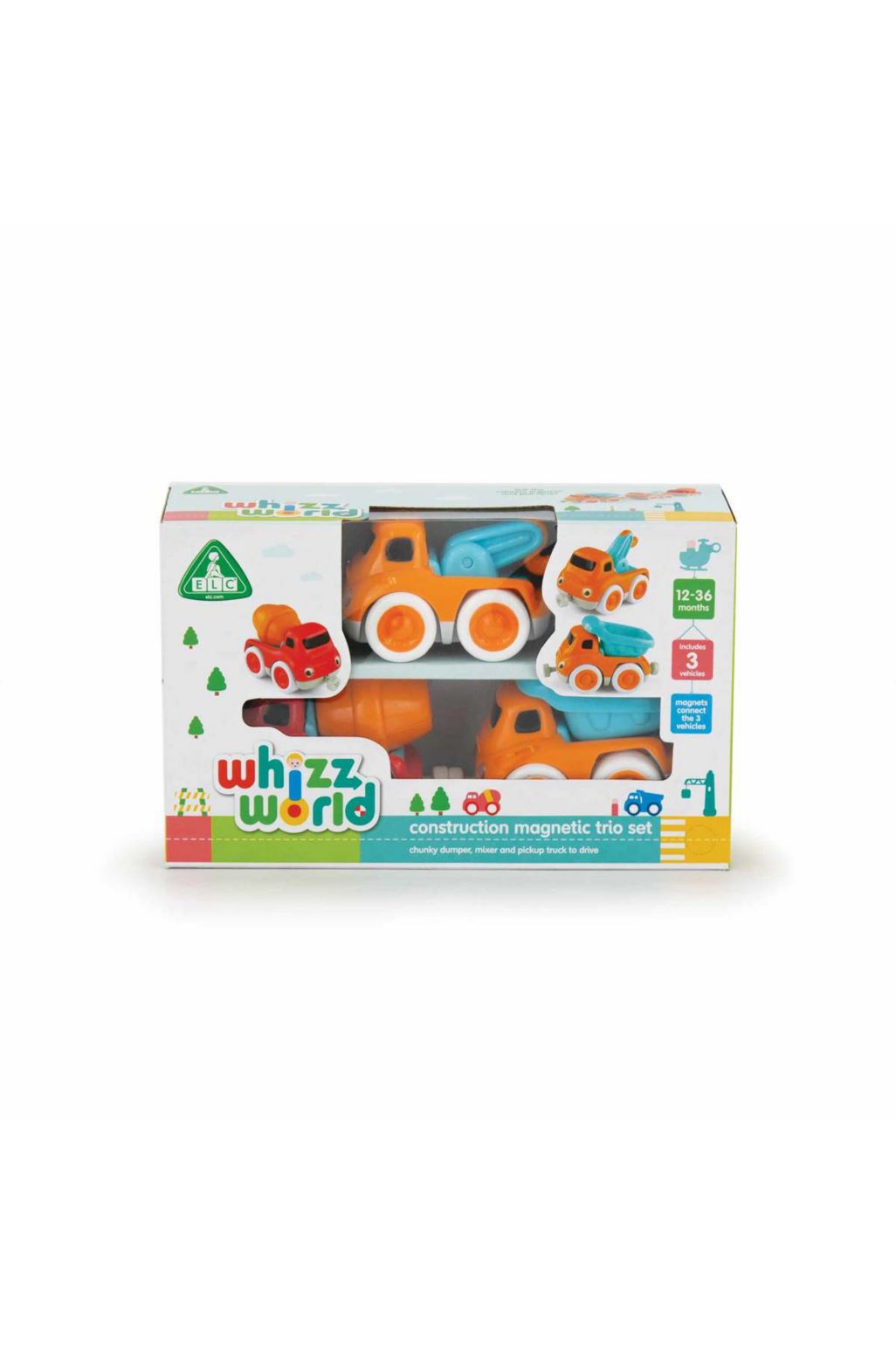 ELC whizz world construction vehicle magnetic trio set
