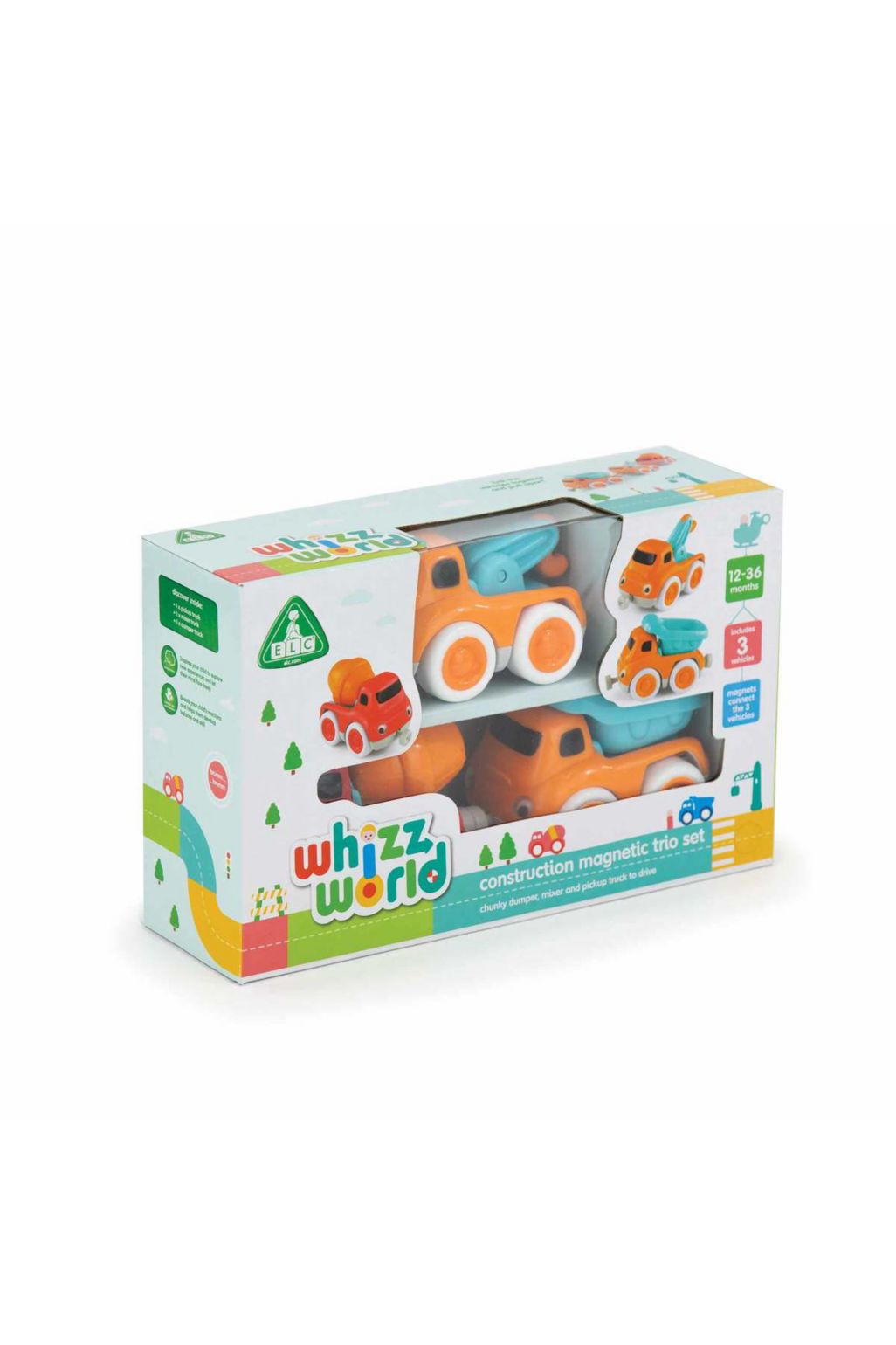 ELC whizz world construction vehicle magnetic trio set