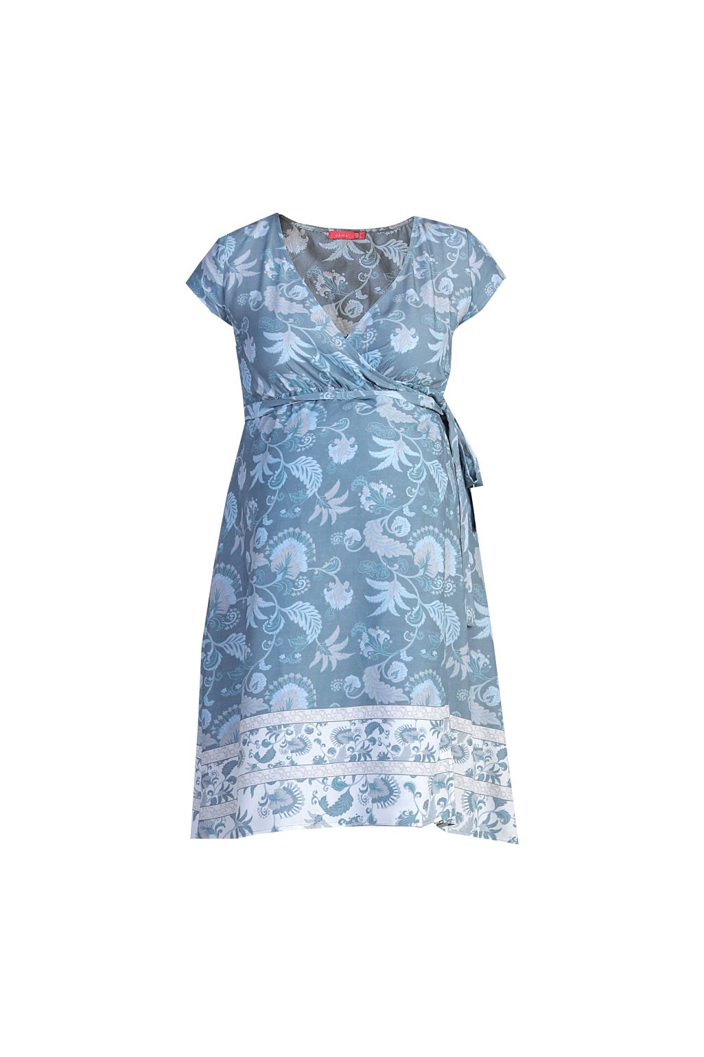 Ohma! Rochie imprimată de maternitate parte peste parte