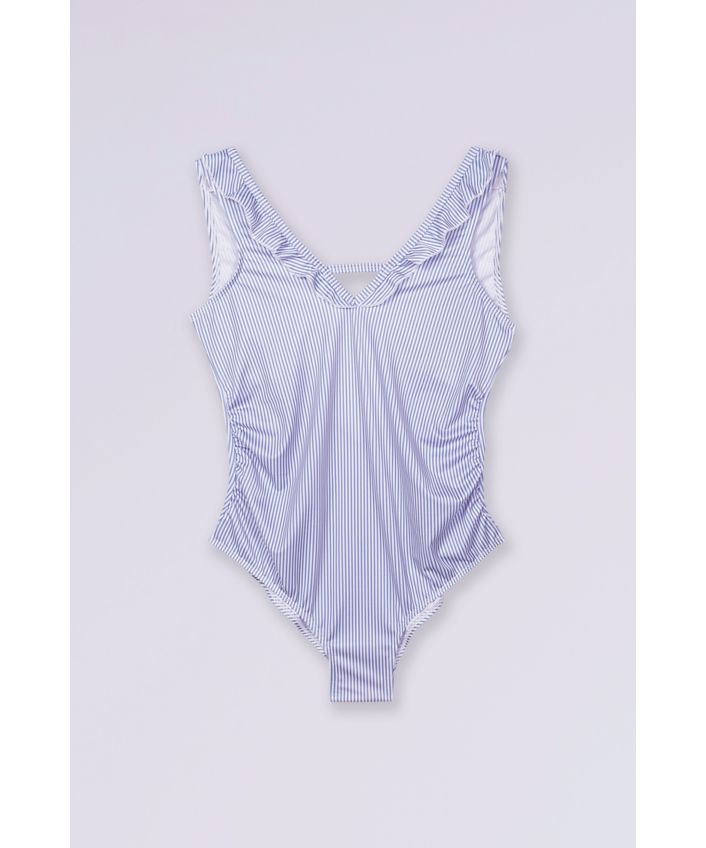 Μαγιό εγκυμοσύνης με ρίγες και βολάν