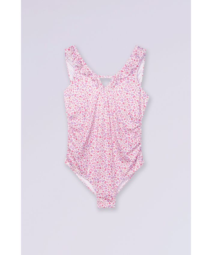 Μαγιό εγκυμοσύνης με λουλουδάκια και βολάν