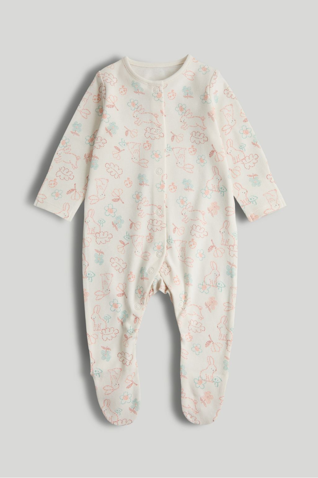Set de 3 pijamale pentru bebeluși cu iepurași