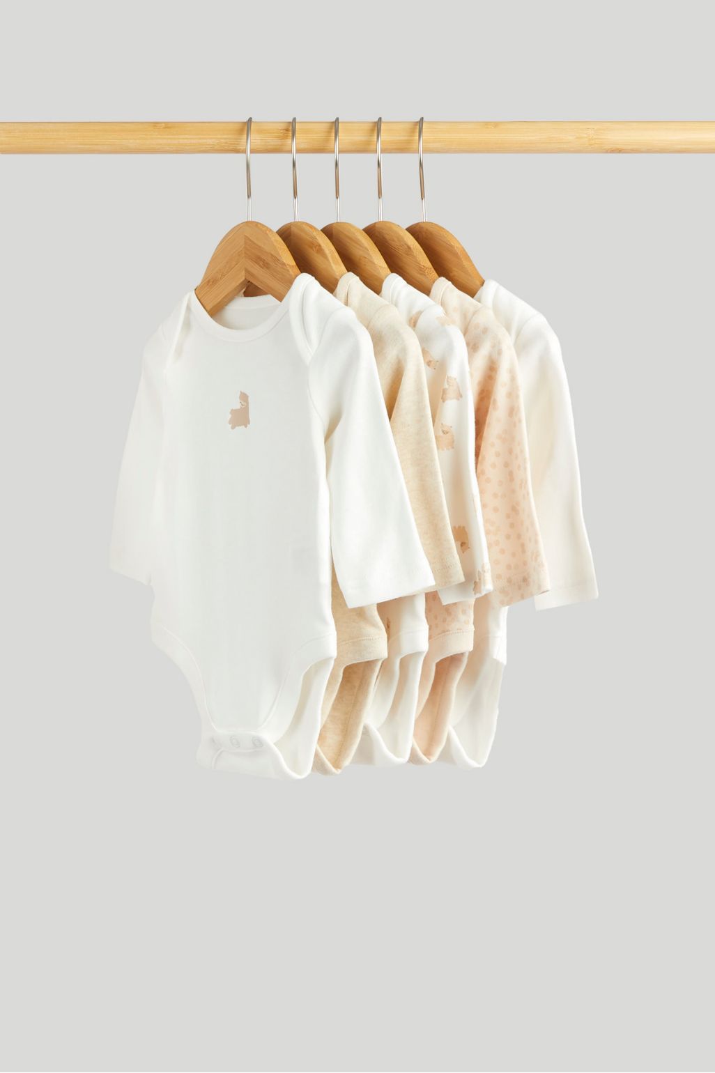 Set de 5 body-uri cu mânecă lungă din alpaca