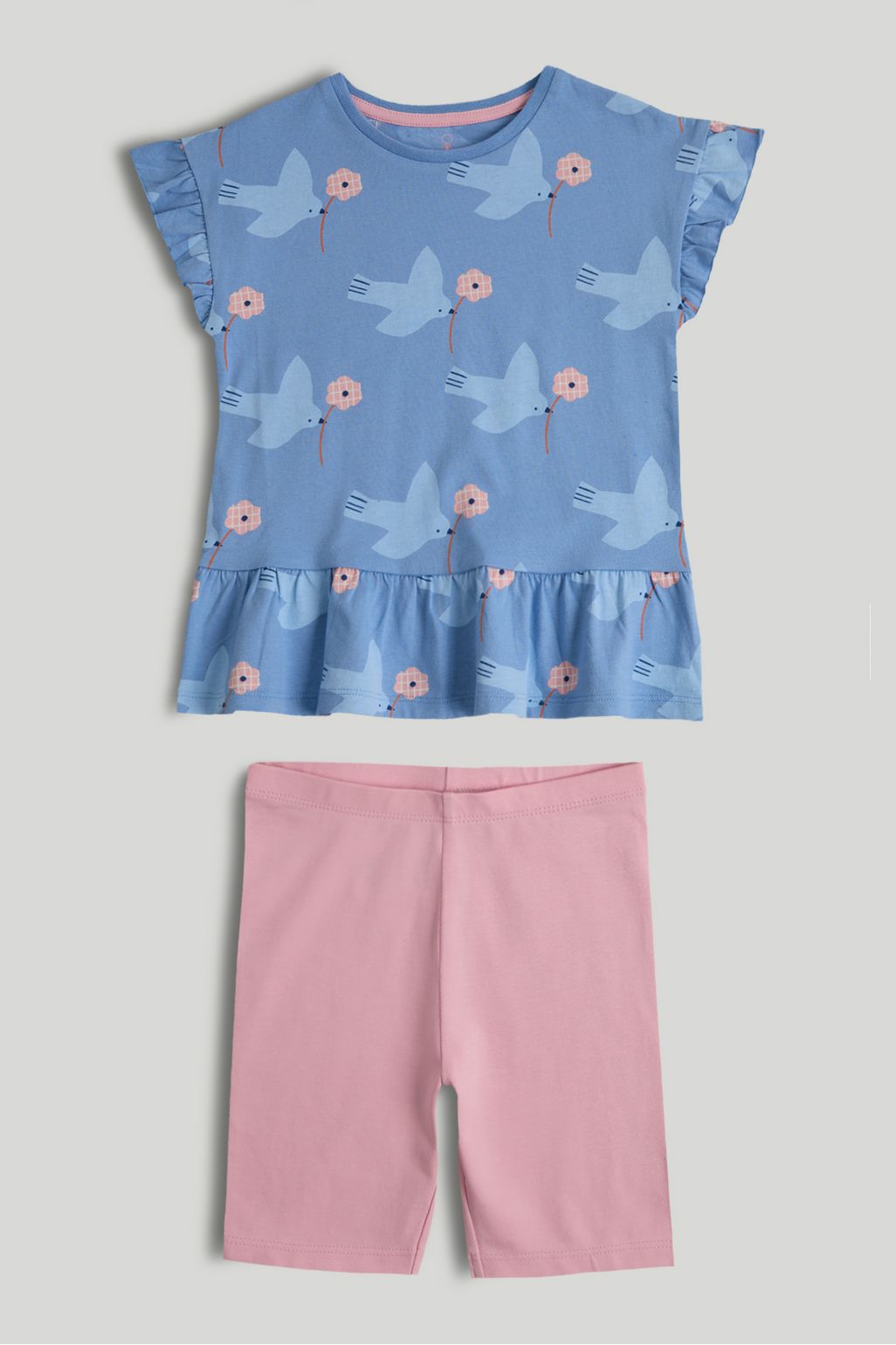 Outfit cu Top și Colanți cu Păsări
