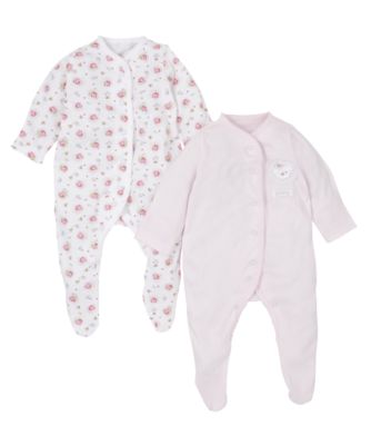 Mothercare Floral Sleepsuits - 2 Pack - sleepsuits - Mothercare