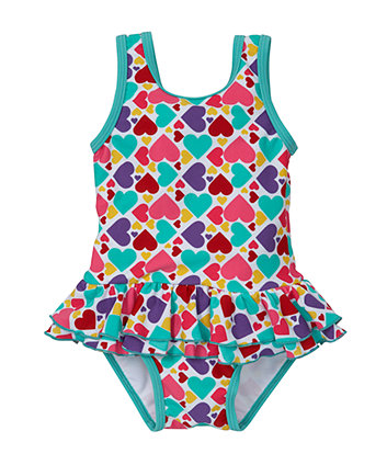 Mothercare Heart Print Swimsuit - swimwear - Mothercare