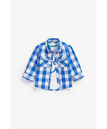 Mothercare Checked Shirt And Cool Dude T-Shirt Set