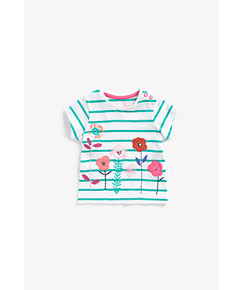 Mothercare Striped Flower T-Shirt