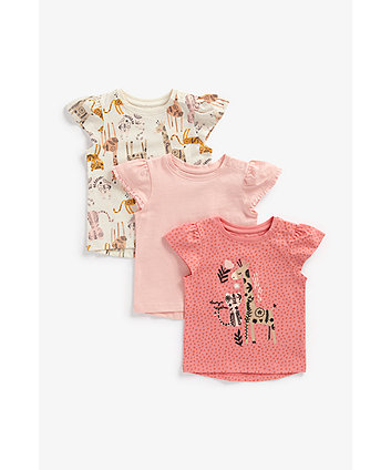 Mothercare Giraffe Friends T-Shirts - 3 Pack
