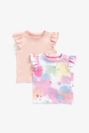 Mothercare Sleeveless Frilled T-Shirts - 2 Pack