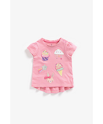 Mothercare Striped Badge T-Shirt