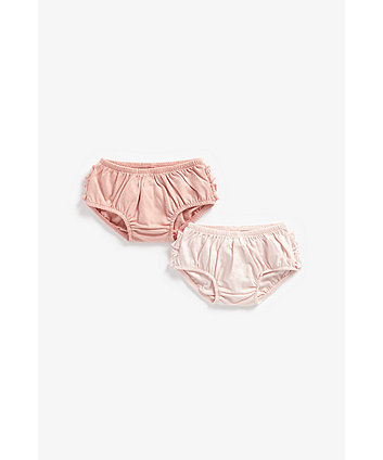 Mothercare Pink Frill Knickers - 2 Pack