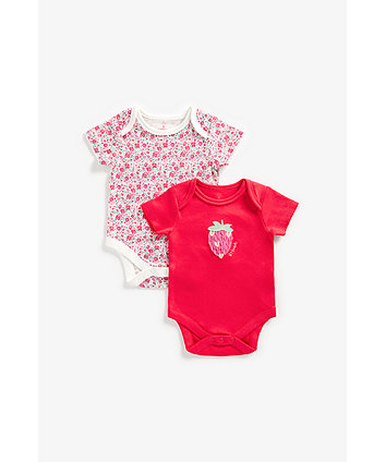 Mothercare Strawberry Bodysuits - 2 Pack